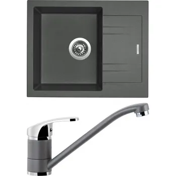 Kuchyňský dřez Set Sinks LINEA 600 + PRONTO GR Barva: Šedá metalická, Označení: Titanium + Dárek