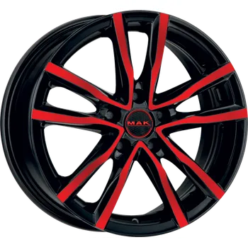 Alu kolo Alu disk MAK MILANO 6.5x16, 5x114.3, 76, ET35 BLACK AND RED