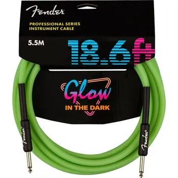 Příslušenství ke zvukové technice FENDER Professional Glow in the Dark Cable, Green, 18.6