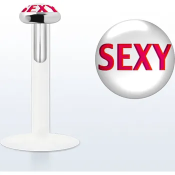 Piercing Piercingate Labreta - sexy PLA00274 - Barva/Motiv: Čirá, Délka tyčky: 8 mm, Průměr tyčky: 1,2 mm