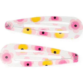 Sponky s kytičkami, 2 ks Barva: bílá