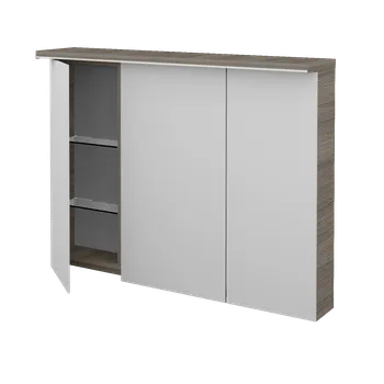 Zrcadlo DŘEVOJAS třídveřová galerka s LED osvětlením ASTON GA3OE 100 Barevné provedení: D16 Beton tmavý + doprava zdarma + při platbě převodem sleva