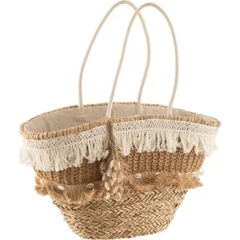 Plážová taška Přírodní jutová plážová taška s mušličkami - 48*30*45 cm