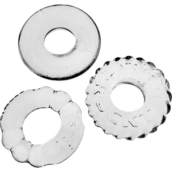 Oxballs Bonemaker 3-Pack Cockring Kit Clear
