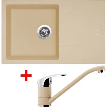 Granitový dřez Set Sinks LINEA 780 + PRONTO GR Barva: Písková, Označení: Sahara + Dárek