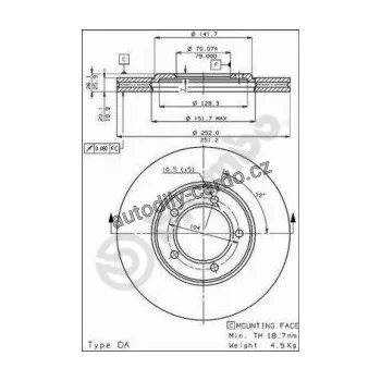 Brzdový kotouč Brzdový kotouč BREMBO 09.3021.10 - TOYOTA