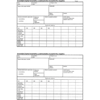 Tiskopis Tiskopis Inventární kniha hmotného a nehmotného dlouhodobého majetku