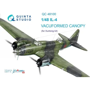 Plastikový model Quinta studio 1/48 Vacu canopy for IL-4 (XUNTONG)