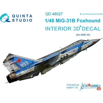 Plastikový model Quinta studio 1/48 MiG-31B 3D-Print&colour Interior (AMK)