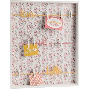 Amadeus les Petits Dětský organizér na zeď růžový 40 x 50 cm