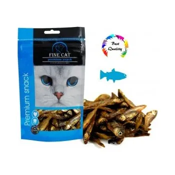 Pamlsek pro kočku Fine Cat Premium Snack sušené rybičky 35g