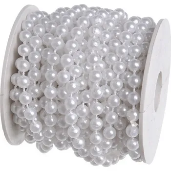 Stuha Perličky bílé 4 mm - metráž - 1m