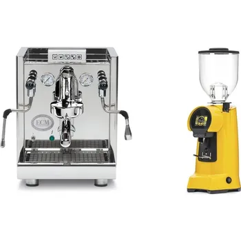 Kávovar ECM Elektronika II Profi + Eureka Helios 65, yellow