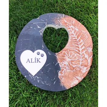 Smuteční dekorace Náhrobní kámen - Srdíčko v kole