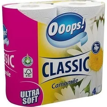 Toaletní papír Toaletní papír "Ooops! Classic", 3-vrstvý, 4 role, heřmánek