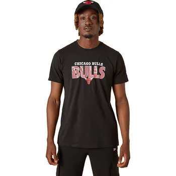 Pánské tričko tričko New Era Wordmark Court Infill NBA Chicago Bulls - Black L