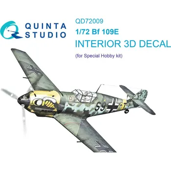 Plastikový model Quinta studio 1/72 Bf 109E 3D-Print&col. Interior (SP.H.)