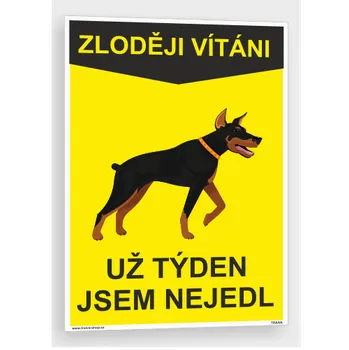 Vtipná tabulka - zloději vítáni Plast 105 x 148 mm (A6) tl. 0,5 mm - Kód: 17598