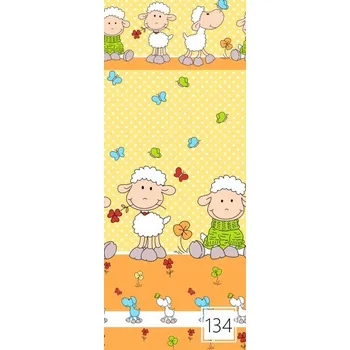 Povlečení Bavlněné dětské povlečení Ovečky žluté Rozměr: 40x60 a 90x140cm