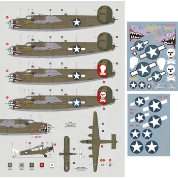 Plastikový model DK decals 1/72 B-24 & L-4H 'Moby Dicks' (5x camo)