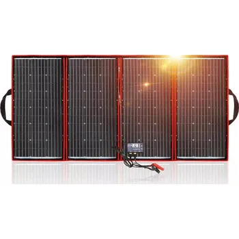 solární panel Dokio Přenosný solární panel flexibilní 300Wp, 16A, skládací solární panel (Solární nabíječka, solární panel pro nabíjecí stanice, skládací solární panel)