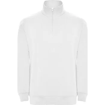 Pánská móda ROLY Mikina Aneto s krátkým zipem a vysokým límcem, pánská E1109-01-M M Bílá