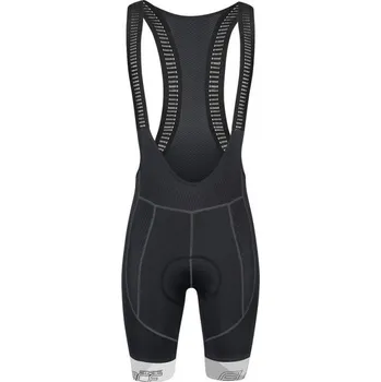 Cyklistické kalhoty Force kraťasy STRIPE se šráky a vložkou (černá/bílá)