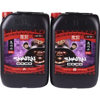Hnojivo Shogun Samurai Coco A+B 25L (SHOGUN Samurai Coco je dvousložková výživa pro pěstování v kokosu po celý pěstební cyklus.)