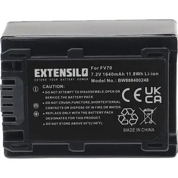 Extensilo - SRN Baterie SONY NP-FV70, NP-FH100 1640mAh Li-Ion - kvalitní akumulátor pro digitální videokamery, nahrazuje originál