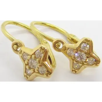 Náušnice Klenoty Budín Dětské zlaté náušnice ze žlutého zlata se zirkony 585/1,00gr 4030049 (Klenoty Budín Dětské zlaté náušnice ze žlutého zlata se zirkony 585/1,00gr 4030049)