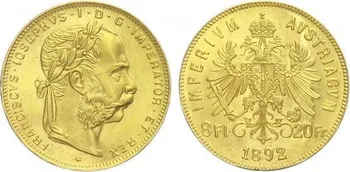 Münze Österreich Osmizlatník Františka Josefa I. 1892 20 franků 6,45 g