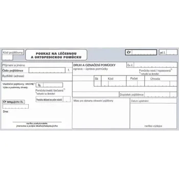 Tiskopis Poukaz na léčebnou a ortopedickou pomůcku cena za: 1 bal po 100 ks