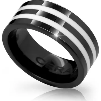 Prsten Cerafi Keramický prsten ZEBRANO 115 Velikost: 56