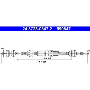 Spojkové lanko Tažné lanko, ovládání spojky ATE 24.3728-0847.2