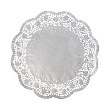 Jednorázové nádobí Dekorativní krajky kulaté Průměr 22 cm, 100 ks 100002432