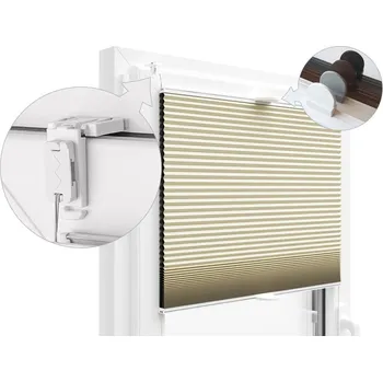 Roleta ZEBRA-SHOP PLISSÉ LUX / ZATEMŇ. DUO / KRÉMOVÁ / PM02 Šířka plissé v cm: 27, KAT: B 111-150 cm