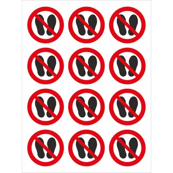 Značení Zákaz vstupu do oblasti ISO 7010 samolepící vinylová fólie 50 mm aršík 12 ks