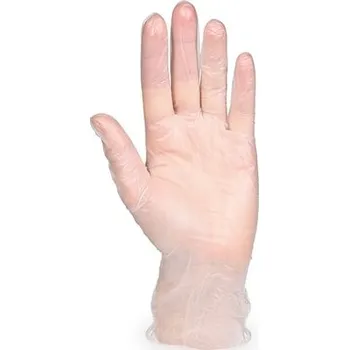 Rukavice na úklid Rukavice vinylové bílé, nepudrované L, 100 ks 100005645