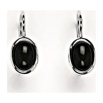 Náušnice Zlaté náušnice, přírodní Onyx 7x5 mm ,bílé i žluté zlato NK 1354