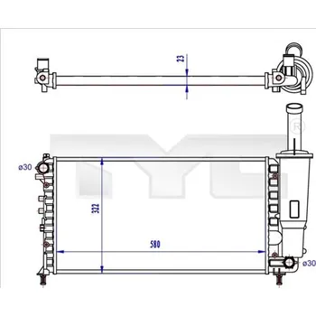 Chladič motoru Chladič, chlazení motoru TYC 709-0027-R