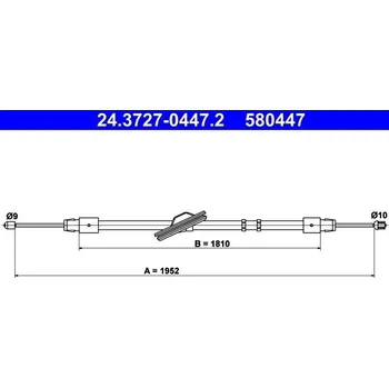 Lanko parkovací brzdy Tažné lanko, parkovací brzda ATE 24.3727-0447.2