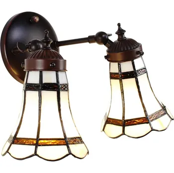 Nástěnné svítidlo Nástěnná lampa Tiffany s bílými stínidly BrownLine - 30*23*23 cm E14/max 2*25W