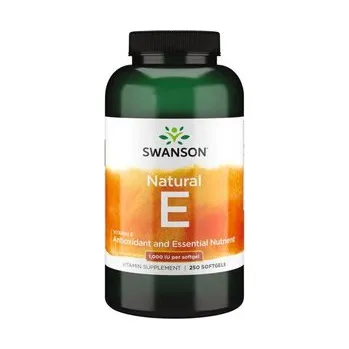 Swanson Natural Vitamin E Doplněk stravy s obsahem vitaminu E 250 ks, gelové tablety, 1000 IU (25 mcg)