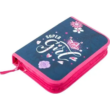 Penál Hama Školní penál jednopatrový - Jeans Girl