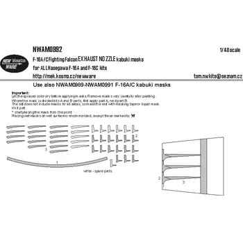 Plastikový model 1/48 Mask F-16A/C Fighting Falcon EXH.NOZZLE (HAS)