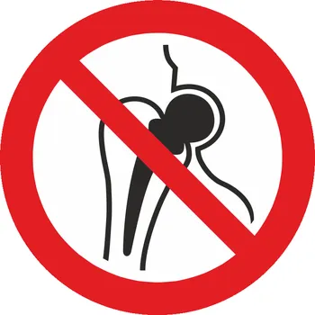 Značení Zákaz vstupu s kovovými implantáty ISO 7010 samolepící vinylová fólie 100 x 100 mm