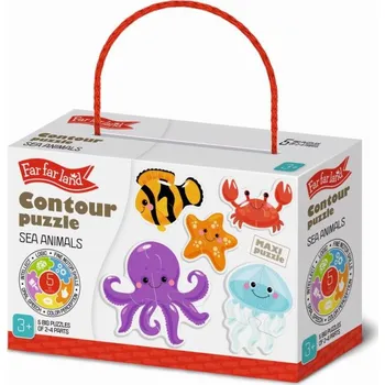 Far Far Land Outline puzzle - mořská zvířata