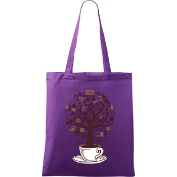Nákupní taška Coffee Tree parts from school icon - Taška bavlněná - 42 x 38 cm ( Fialová )