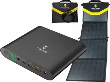 Powerbanka VIKING Smartech QC 3.0 + solární panel L60 černá