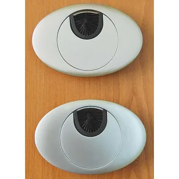 Nábytkové kování Průchodka kabelů průměr 60 CHROM-SATIN OVÁL "AKČNÍ CENA BEZ SLEVY"